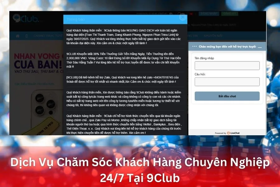 Dịch Vụ Chăm Sóc Khách Hàng Chuyên Nghiệp 24_7 Tại 9Club