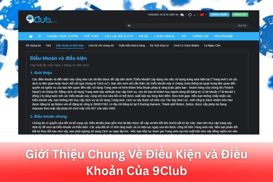Giới Thiệu Chung Về Điều Kiện và Điều Khoản Của 9Club