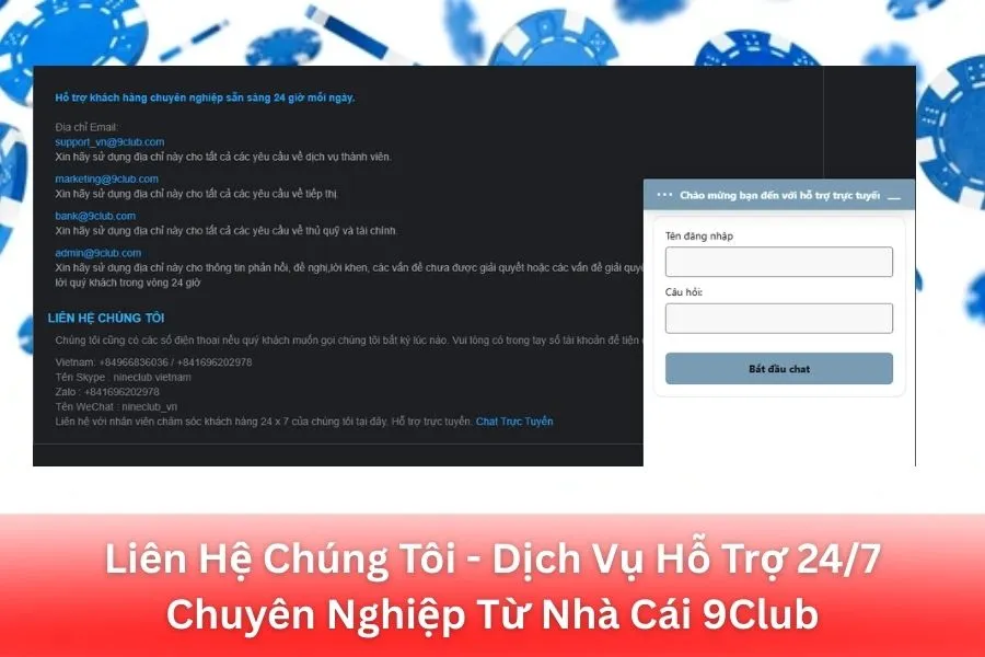 Liên Hệ Chúng Tôi - Dịch Vụ Hỗ Trợ 24_7 Chuyên Nghiệp Từ Nhà Cái 9Club