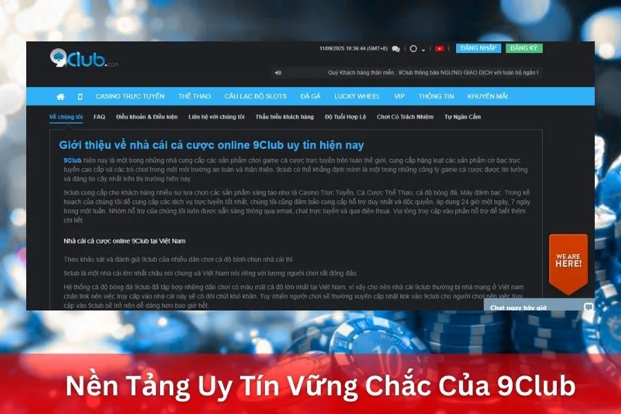 Nền Tảng Uy Tín Vững Chắc Của 9Club